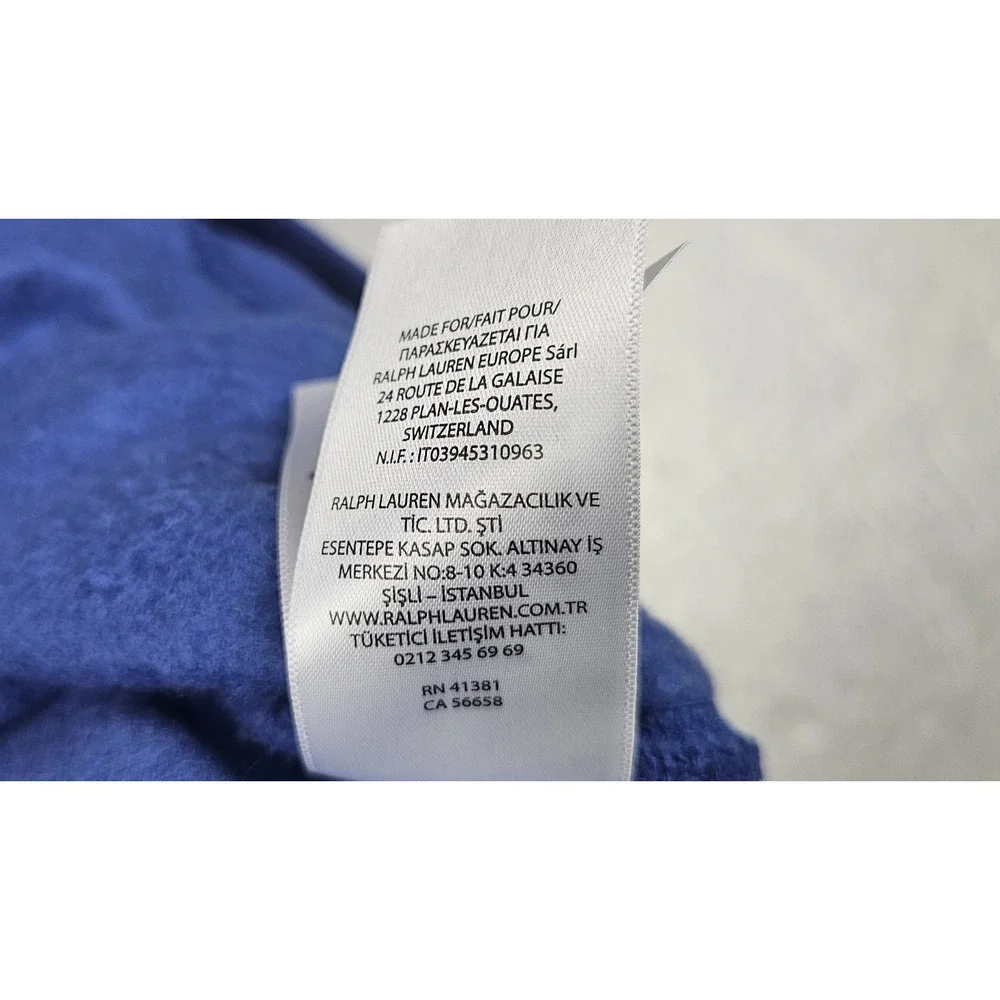 Polo Ralph Lauren Hoodie Mens Small Royal Blue Polo Bear Pullover Graphic Pocket